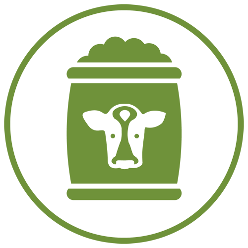 green icon depicting barrel of cow manure