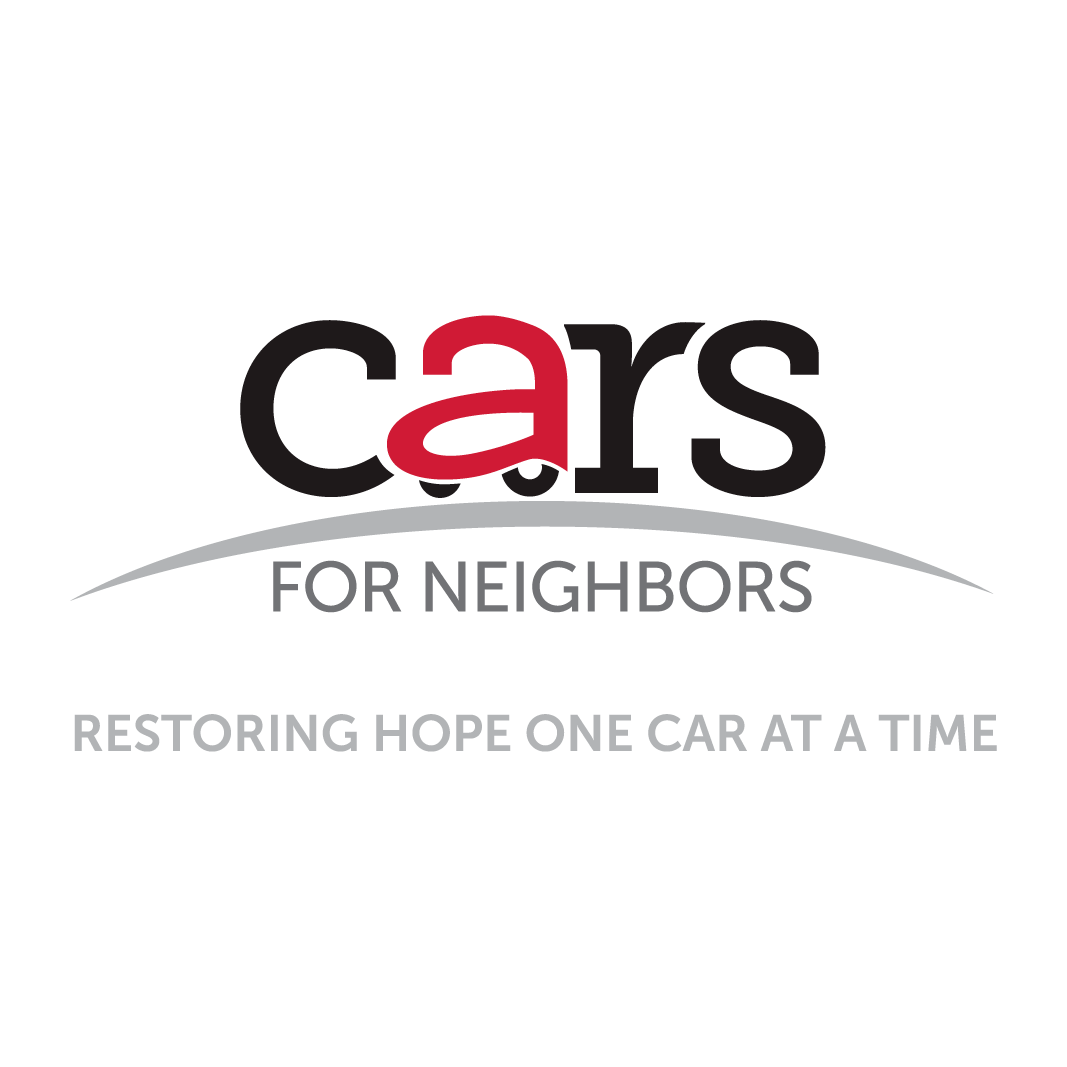 Cars for Neighbors logo with tagline restoring hope one car at a time.