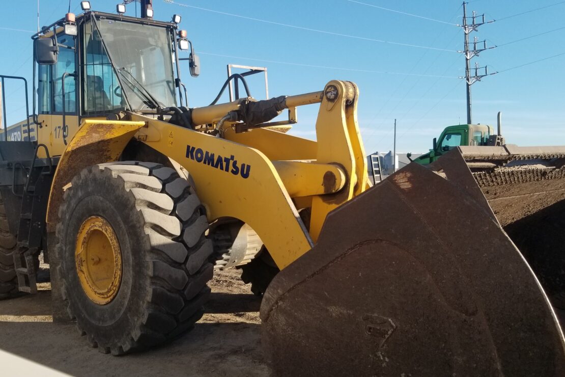 A large yellow diesel vehicle.