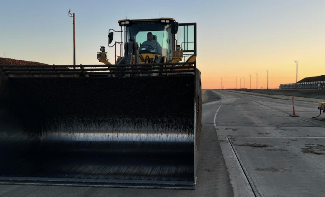 Transystems employee in dump truck